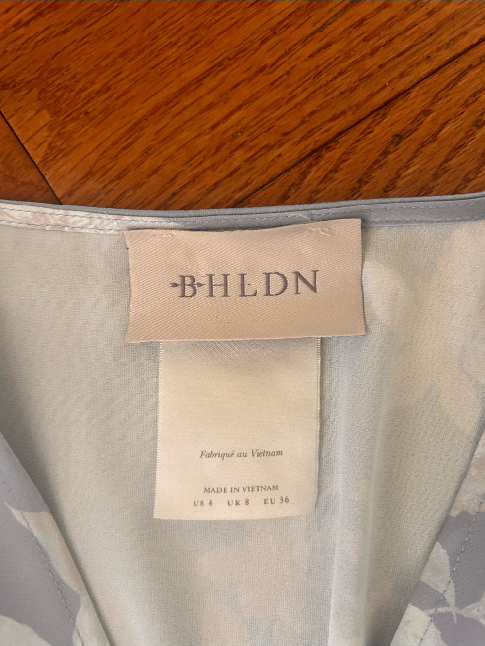 BHLDN Leila Blue Floral Maxi Dress 4 Deep V Flutter Sleeve Bridal Guest Shower - Picture 10 of 16